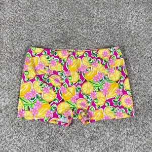 IBKUL Shorts Womens Large Pink Lemon Floral IceFil UPF 50+ Cooling Athletic‎